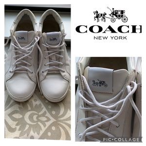 Coach Leather Vintage White Sneakers.  Size 8